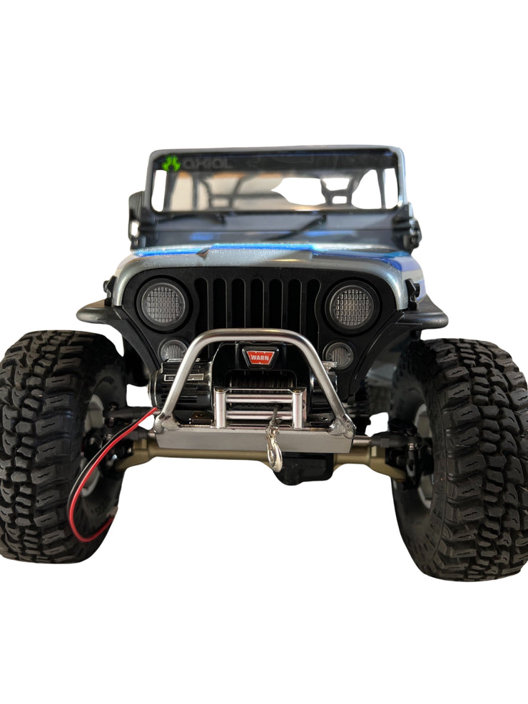 Metal Replica Winch Front Bumper for Axial Adventure SCX10 III Jeep CJ-7